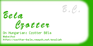 bela czotter business card