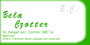 bela czotter business card